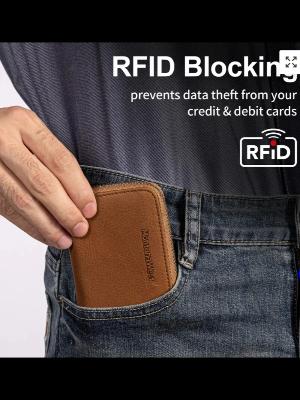 Montana West Leather Credit Card Zip Wallet